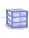 Tradineur - Cajonera guadiana de sobremesa, incluye 3 cajones transparentes, torre de almacenaje, armario, baño, oficina, fabric