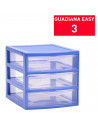 Tradineur - Cajonera guadiana de sobremesa, incluye 3 cajones transparentes, torre de almacenaje, armario, baño, oficina, fabric