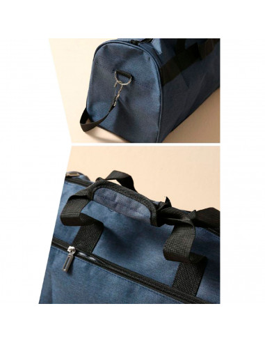 Tradineur - Bolsa de viaje de tela con asas y correa de hombro, bolsillos con cremallera, plegable, ligera, resistente, deporte,