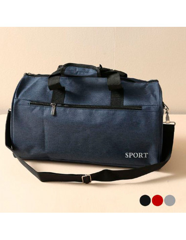 Tradineur - Bolsa de viaje de tela con asas y correa de hombro, bolsillos con cremallera, plegable, ligera, resistente, deporte,