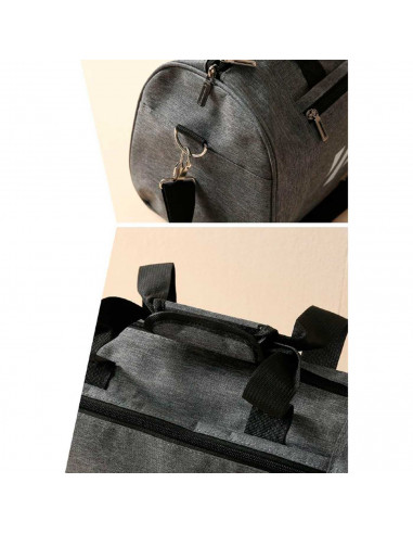 Tradineur - Bolsa de viaje de tela con correa de hombro y asas, bolsillos con cremallera, plegable, ligera, resistente, deporte,