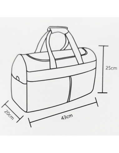 Tradineur - Bolsa de viaje de tela con correa de hombro y asas, bolsillos con cremallera, plegable, ligera, resistente, deporte,