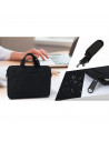 Tradineur - Bolsa para portátil de 11-12 pulgadas, bolso, bandolera, maletín, funda de tela impermeable con asas y correa de hom