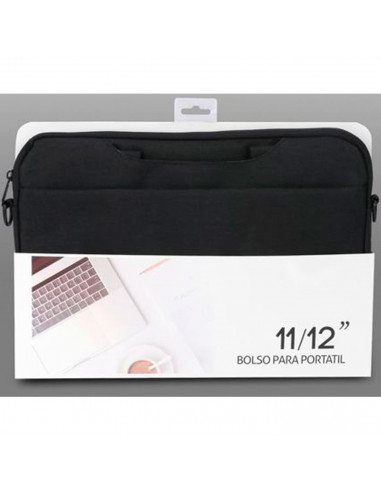 Tradineur - Bolsa para portátil de 11-12 pulgadas, bolso, bandolera, maletín, funda de tela impermeable con asas y correa de hom
