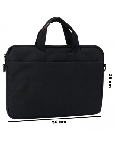 Tradineur - Bolsa para portátil de 11-12 pulgadas, bolso, bandolera, maletín, funda de tela impermeable con asas y correa de hom