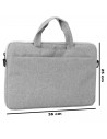Tradineur - Bolsa para portátil de 11-12 pulgadas, bolso, maletín, bandolera, funda de tela impermeable con asas y correa de hom