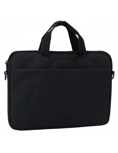 Tradineur - Bolsa para portátil de 13-14 pulgadas, bolso, bandolera, maletín, funda de tela impermeable con asas y correa de hom