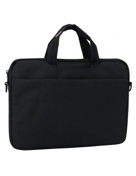 Tradineur - Bolsa para portátil de 13-14 pulgadas, bolso, bandolera, maletín, funda de tela impermeable con asas y correa de hom