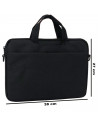 Tradineur - Bolsa para portátil de 13-14 pulgadas, bolso, bandolera, maletín, funda de tela impermeable con asas y correa de hom