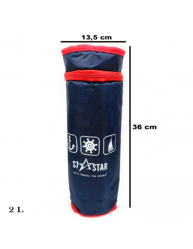Tradineur - Bolsa térmica porta botellas, bolsa aislante portátil con correa de hombro ajustable, plegable, funda para bebidas,