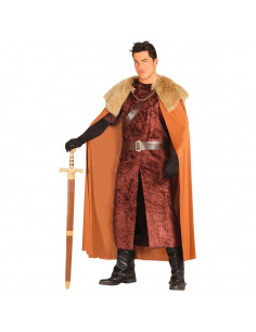 Tradineur - Disfraz de señor de las tierras altas, hombre, 100% poliéster, incluye túnica con capa y cinturón, atuendo, carnaval