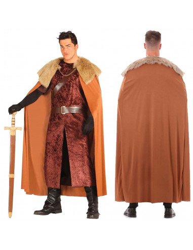 Tradineur - Disfraz de señor de las tierras altas, hombre, 100% poliéster, incluye túnica con capa y cinturón, atuendo, carnaval