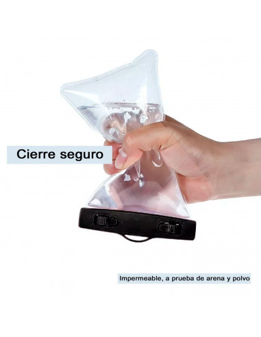 Tradineur - Bolsa estanca universal para móvil, funda impermeable con correa para smartphone de hasta 6,7 pulgadas, guardar dine
