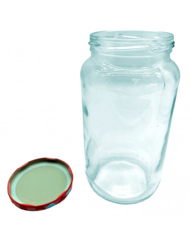 Tradineur - Tarro de vidrio multiusos, bote, frasco facetado con tapa de rosca, guardar mermelada, miel, frutos secos, especias