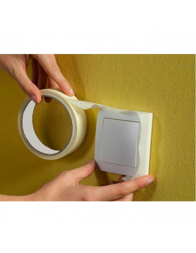 Tradineur - Cinta de pintor, carrocero, cinta para pintar y enmascarar, adhesiva, removible, no deja residuos, protector de mueb