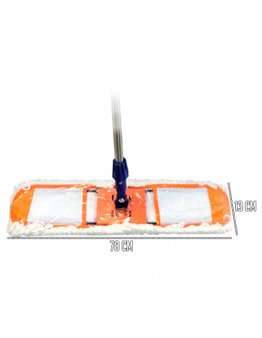 Tradineur - Mopa grande con mango extensible - Fabricado en algodón - limpieza de suelos, baldosas, baño, hogar - 86-121 x 78 x