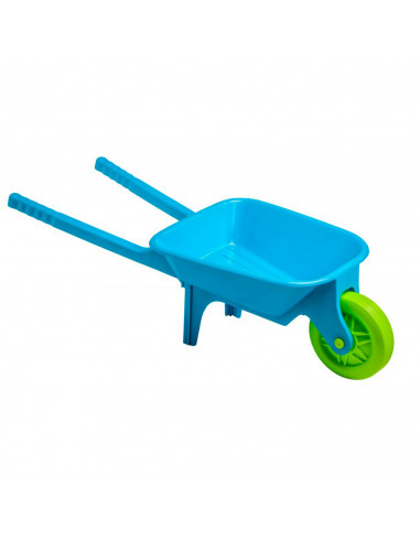 Tradineur - Carretilla de playa de plástico, juguete infantil para jugar en la arena, parque, jardín, regalo para niños, 21,5 x