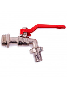 Tradineur - Grifo de latón para exteriores - Conexión de 3/4" - Apto para baño, lavadero, jardín, cocina, etc. - Longitud de 1,9