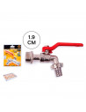 Tradineur - Grifo de latón para exteriores - Conexión de 3/4" - Apto para baño, lavadero, jardín, cocina, etc. - Longitud de 1,9