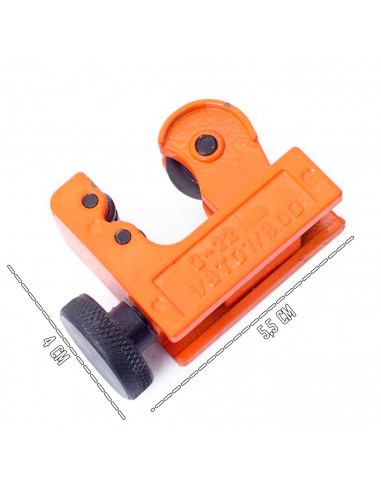 Tradineur - Cortatubos para tubos de 3 a 22 mm -  Imprescindible para fontaneros, mecánicos o electricistas - Corta tuberías y c