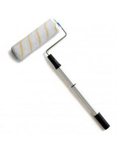 Tradineur - Rodillo con mango telescópico - Fabricado en España - Extensible desde 30 a 44,5 cm - Longitud de rodillo 23 cm