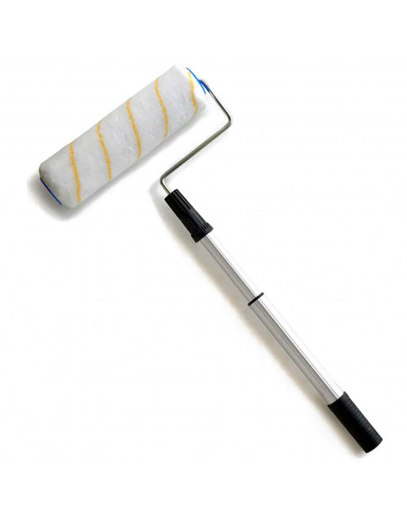 Tradineur - Rodillo con mango telescópico - Fabricado en España - Extensible desde 30 a 44,5 cm - Longitud de rodillo 23 cm