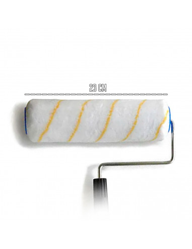 Tradineur - Rodillo con mango telescópico - Fabricado en España - Extensible desde 30 a 44,5 cm - Longitud de rodillo 23 cm
