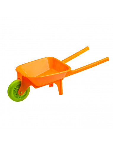 Tradineur - Carretilla de playa de plástico, juguete infantil para jugar en la arena, parque, jardín, regalo para niños, 21,5 x