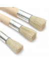 Tradineur - Set de 3 pinceles para los artistas - Fabricado en madera - Punta de pelo natural redondo - Ideal para trazos o cont