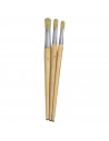 Tradineur - Set de 3 pinceles para los artistas - Fabricado en madera - Punta de pelo natural redondo - Ideal para trazos o cont