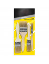 Tradineur - Set de 4 Brochas de cerdas sintéticas - Fabricado en Madera y cerdas sintética - Medidas: 12,5 mm + 25 mm + 40 mm +