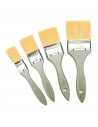 Tradineur - Set de 4 Brochas de cerdas sintéticas - Fabricado en Madera y cerdas sintética - Medidas: 12,5 mm + 25 mm + 40 mm +