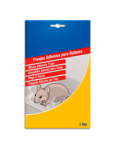 Tradineur - Trampa Adhesiva para Ratones e Insecto - 2 Unidades - No Tóxico - Fácil colocación