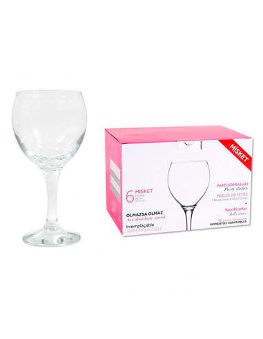 Tradineur - Set de 6 copas de vino de 365 cc. juego de 6 copas de vino o agua, aptos para lavavajillas