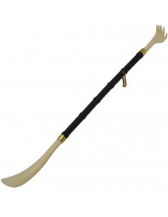 Rascador con calzador de plástico 50 cm, doble función con mano para rascar la espalda y calzador