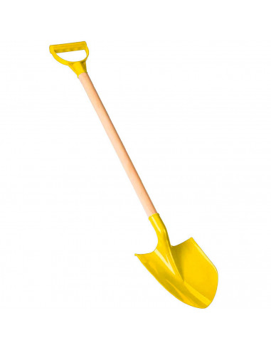 Tradineur - Pala de playa gigante de plástico con mango de madera, juguete infantil para jugar en la arena, parque, jardín, rega