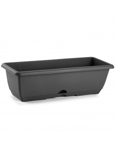 Tradineur - Jardinera de plástico con plato integrado, macetero, tiesto para plantas, flores, balcón, terraza, hogar, jardín, fa