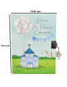 Tradineur - Diario de Primera Comunión + bolígrafo con luz, tapa dura, incluye candado, 90 páginas decoradas, regalo original (N