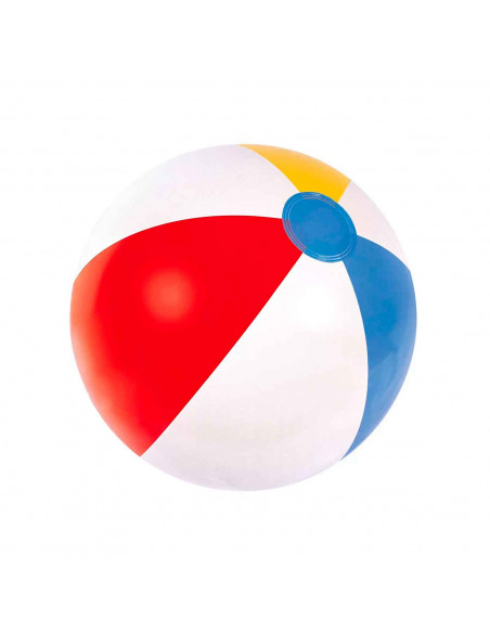 Tradineur - Pelota de playa hinchable, diseño de franjas de colores, vinilo resistente, inflado y desinflado rápido, balón infla