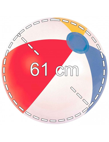Tradineur - Pelota de playa hinchable, diseño de franjas de colores, vinilo resistente, inflado y desinflado rápido, balón infla