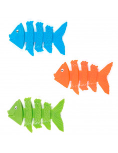 Tradineur - Set de 3 peces flexibles de colores para buceo, plástico, juegos acuáticos, piscina, coordinación mano-ojo, concienc
