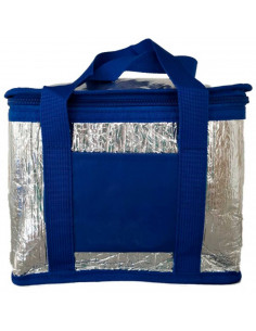 Tradineur - Bolsa térmica porta alimentos con forro de aluminio, nevera de pvc con asas, cremallera y aislante interior, frío, p