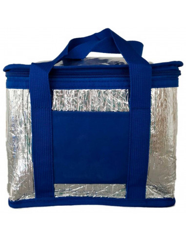 Tradineur - Bolsa térmica porta alimentos con forro de aluminio, nevera de pvc con asas, cremallera y aislante interior, frío, p