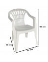Tradineur - Silla de plástico apilable con reposabrazos para exterior, silla ergonómica de polipropileno, cómoda, ligera y resis