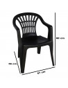 Tradineur - Silla de plástico apilable para exterior con reposabrazos, estructura ergonómica, cómoda, ligera y resistente, jardí