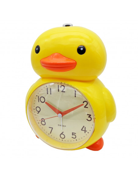 Tradineur - Reloj despertador analógico infantil de plástico, incluye luz y función snooze, botón de apagado, funcionamiento con