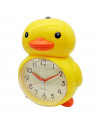 Tradineur - Reloj despertador analógico infantil de plástico, incluye luz y función snooze, botón de apagado, funcionamiento con