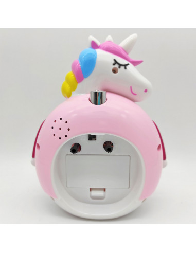 Tradineur - Reloj despertador infantil analógico de plástico, incluye luz y función snooze, botón de apagado, funcionamiento con