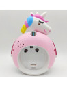 Tradineur - Reloj despertador infantil analógico de plástico, incluye luz y función snooze, botón de apagado, funcionamiento con