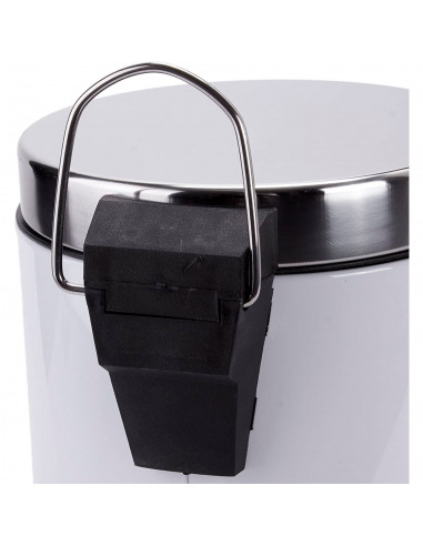 Tradineur - Papelera de acero inoxidable decorada, incluye recipiente interior extraíble y apertura de pedal, cubo de basura, re